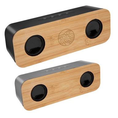 CHROME & BAMBOO WIRELESS SPEAKER