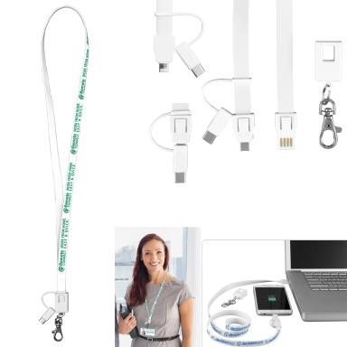 "LAYTON" 3-in-1 Lanyard Cell Phone Charging Cable with Type C Adapter