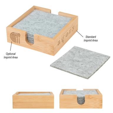 BAMBOO & RECYCLED FELT COASTER SET