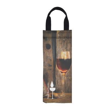 6" W X 16" H CANVAS WINE BAG