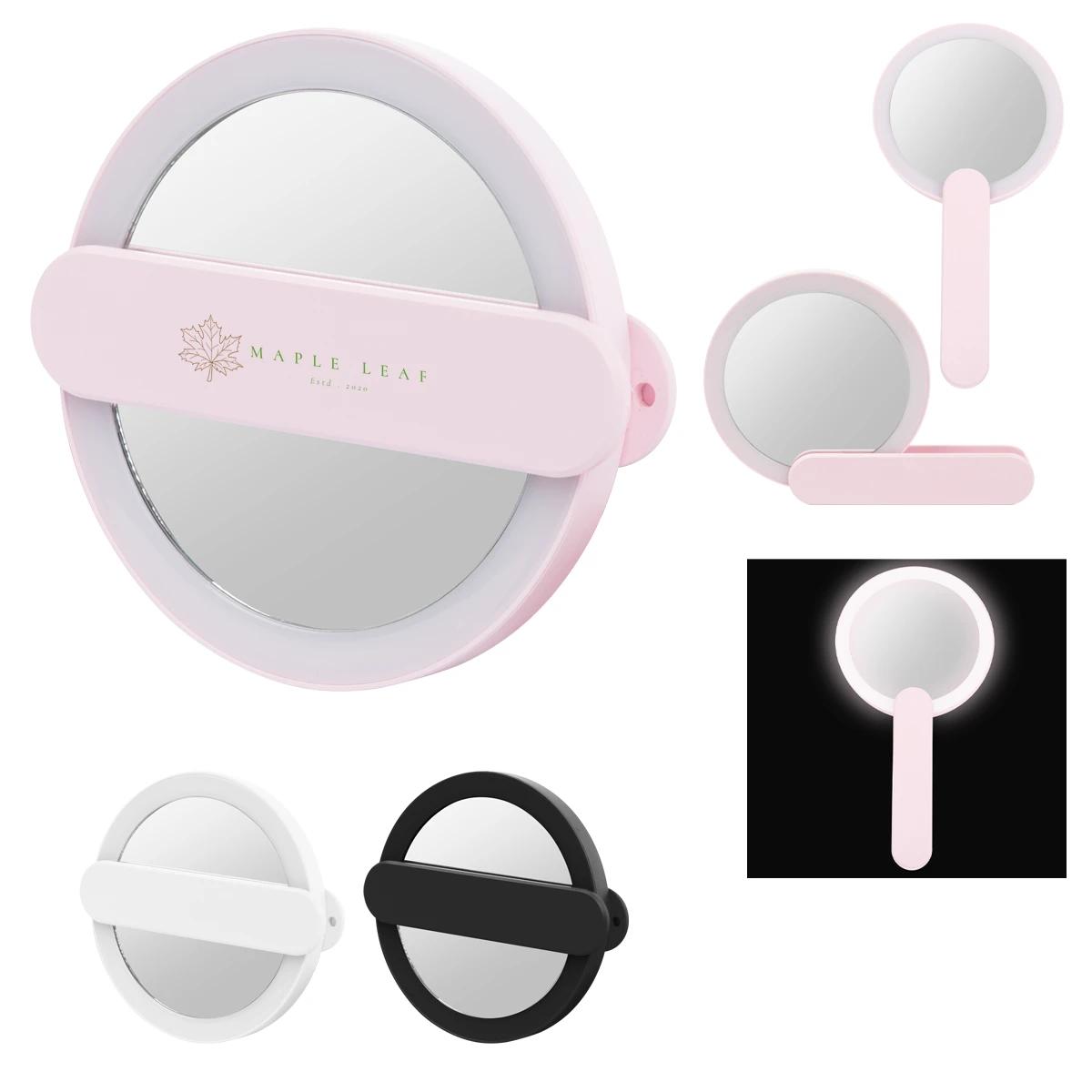 LED MIRROR WITH SWIVEL HANDLE