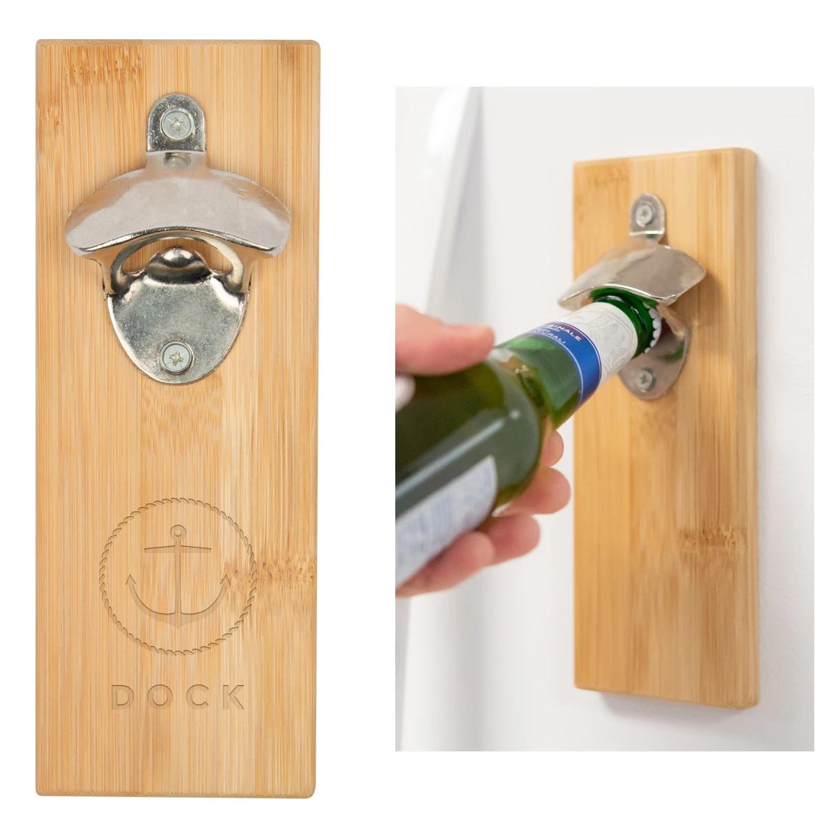 BAMBOO WALL MOUNTED BOTTLE OPENER