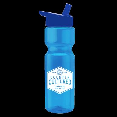 28 oz. Transparent Bike Bottles with Flip Straw Handle Lid
