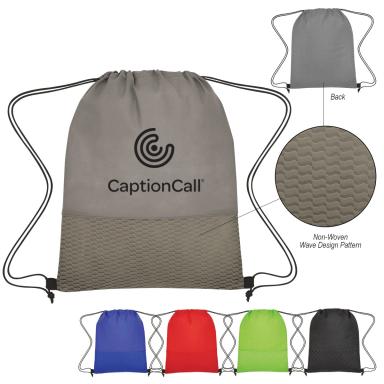 Wave Design Non-Woven Drawstring Bag