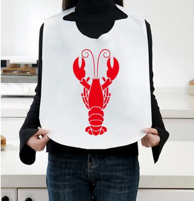 14.2" X 23.6" Disposable Adult Plastic Seafood Bibs Waterproof Apron