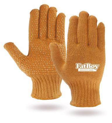 Orange Knit Freezer Gloves