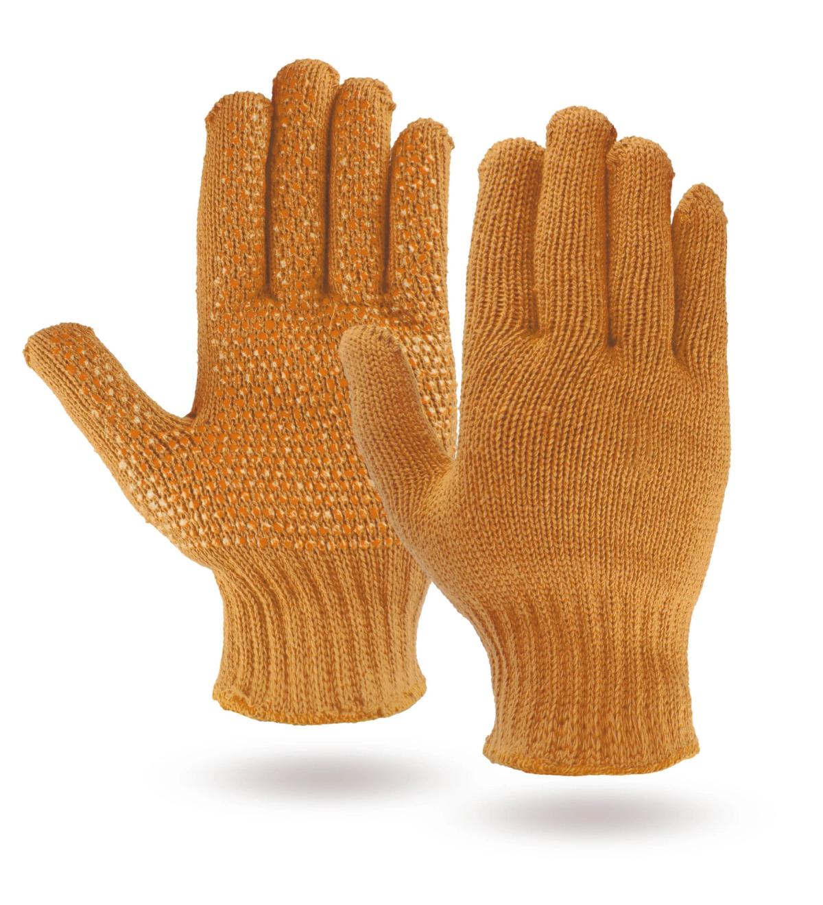 Orange Knit Freezer Gloves