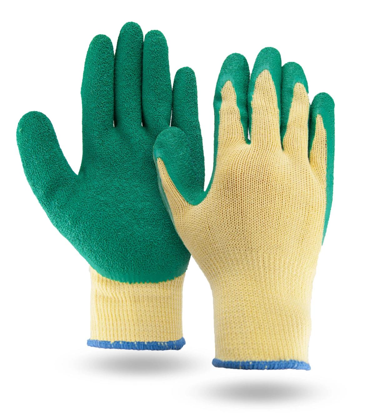 Yellow & Green Palm Dipped Gloves