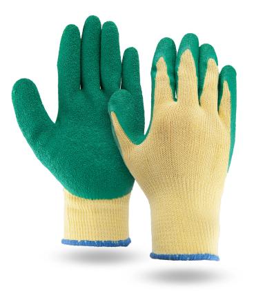 Yellow & Green Palm Dipped Gloves