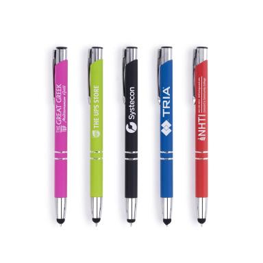 The Monica Soft Touch Retractable Metal Pen with Stylus