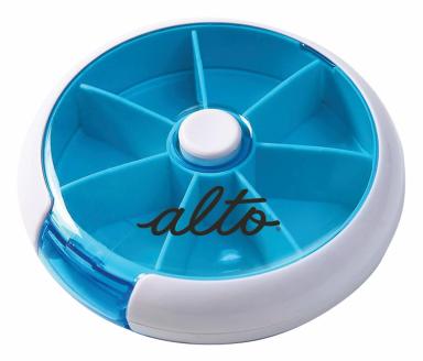 Round Push Button Pill Box