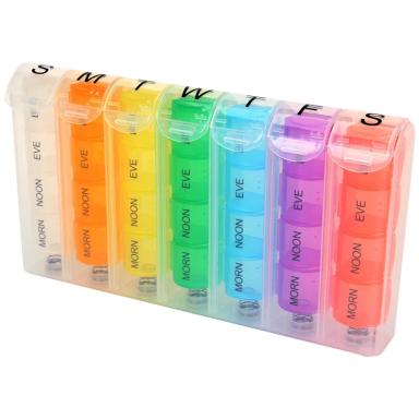 Rainbow Pop-Up Weekly Pill Box