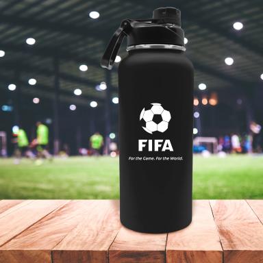 32.5 Oz. Rubberized Stainless Steel Water Bottle