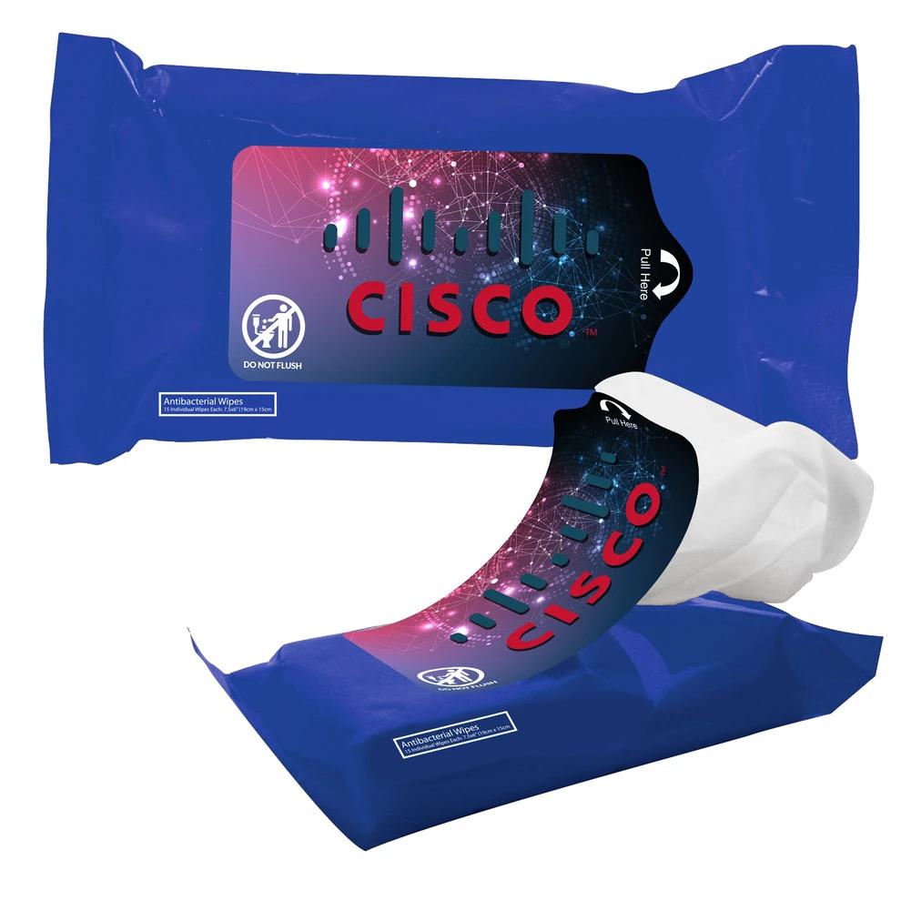 Tek-Wipes Antibacterial Wet Wipes in Pouch w/15 Individual Wipes