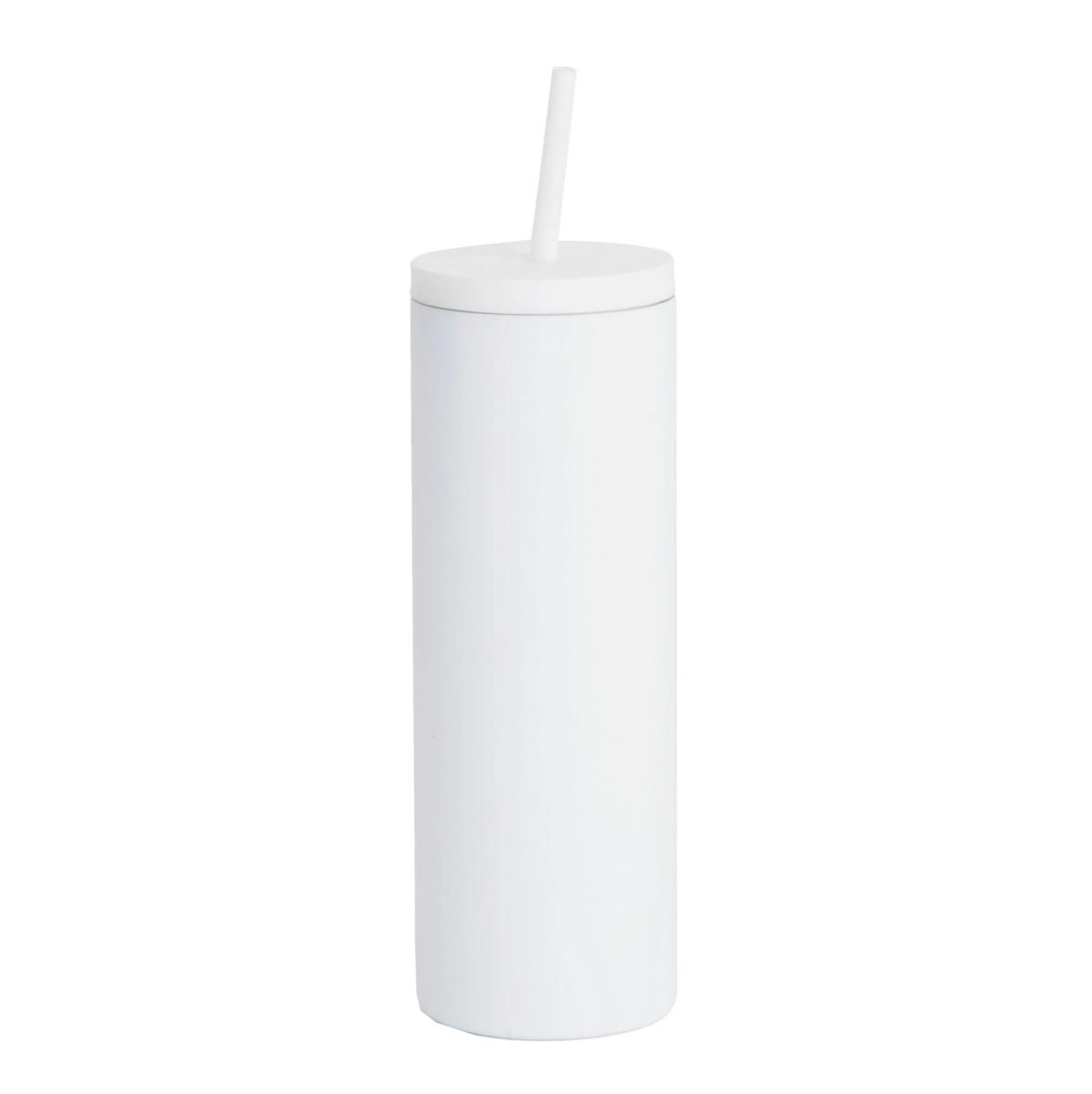 20 oz Slim Rubberized Tumbler With Spill Reduction Straw
