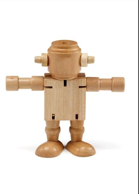 Robodroidbot Wooden Poseable Robot