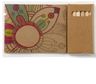 Adult Coloring Book & 6-Color Pencil Set To-Go