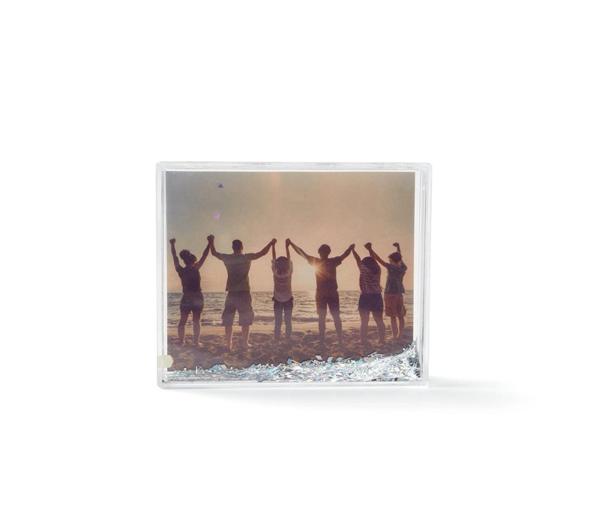 Silver Glitter Acrylic Desktop Photo Frame