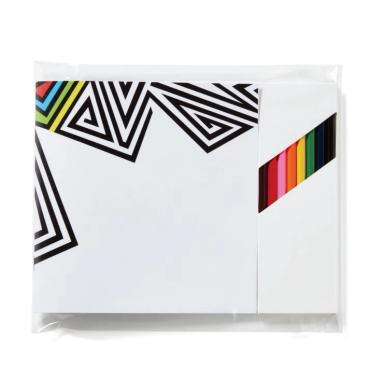 Shapes Adult Coloring Book & 8-Color Pencil Set