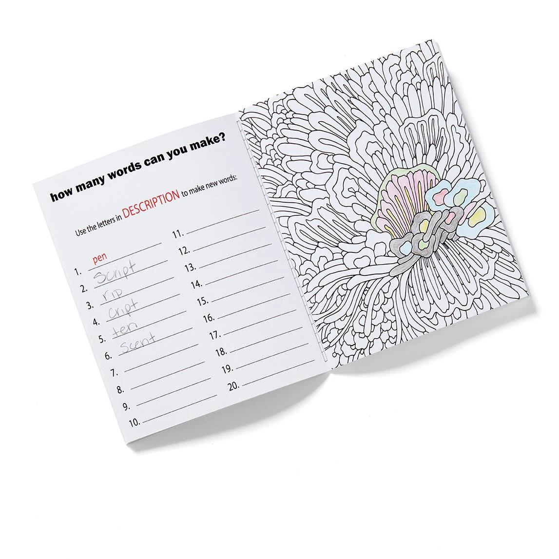Deluxe Adult Activity Journal Book & Colored Pencils
