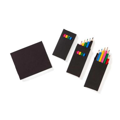 Black Custom Cover Adult Coloring Book & 6-Color Pencil Set To-Go