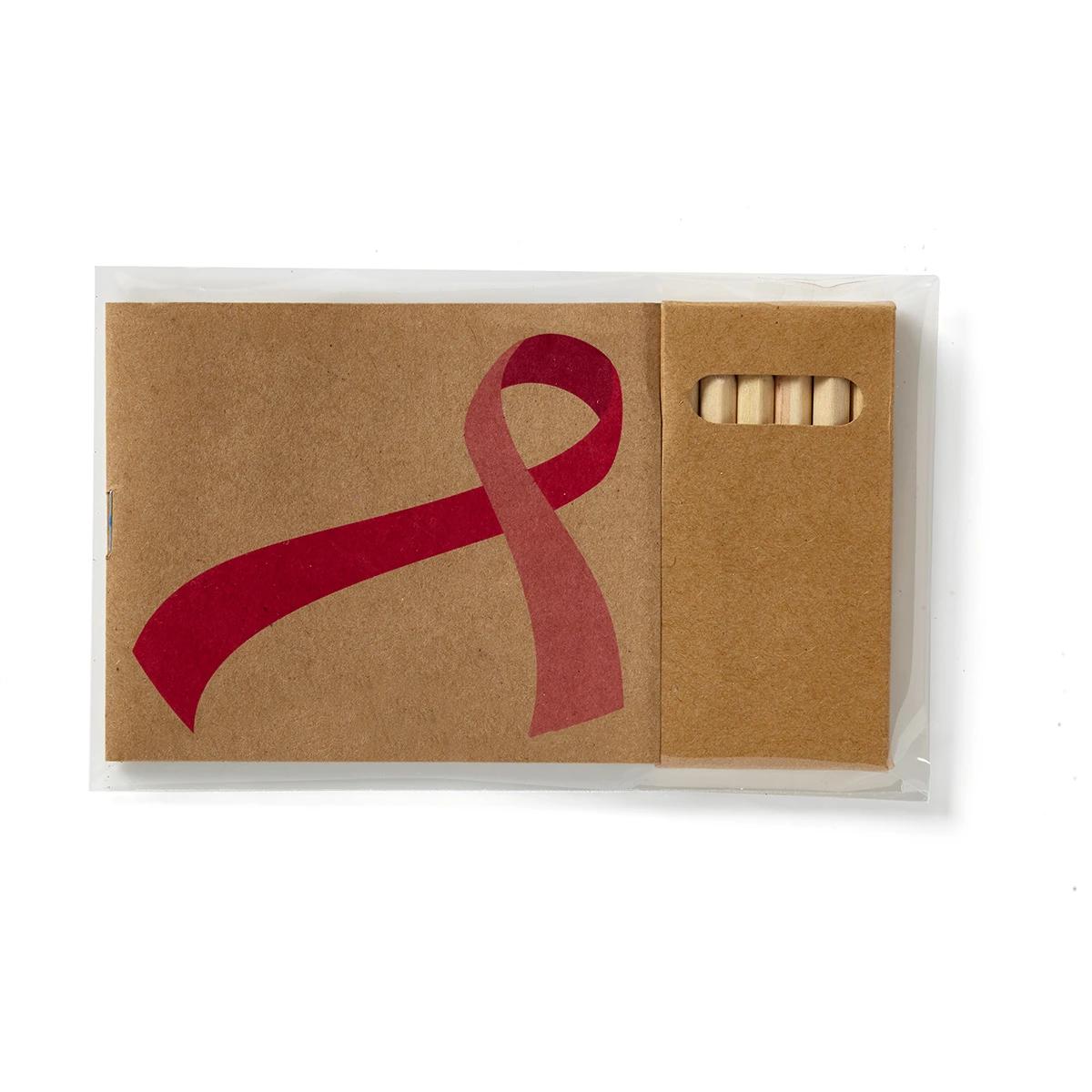 Awareness Ribbon Adult Coloring Book & 6-Color Pencil Set To-Go