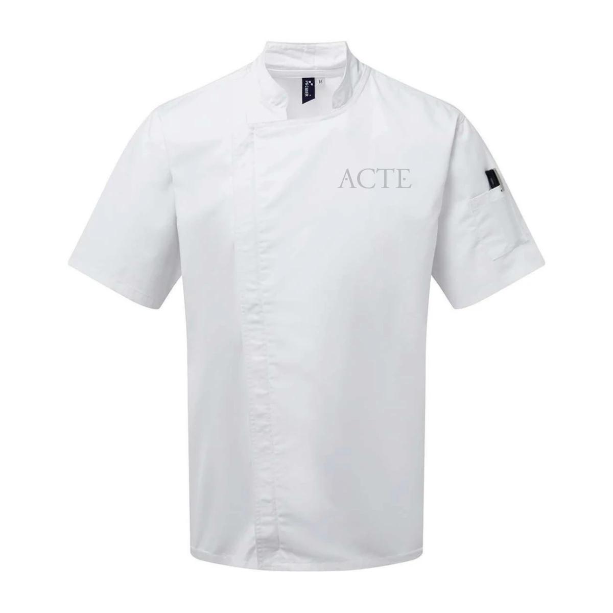 Unisex Zip-Close Short Sleeve Chef's Coat