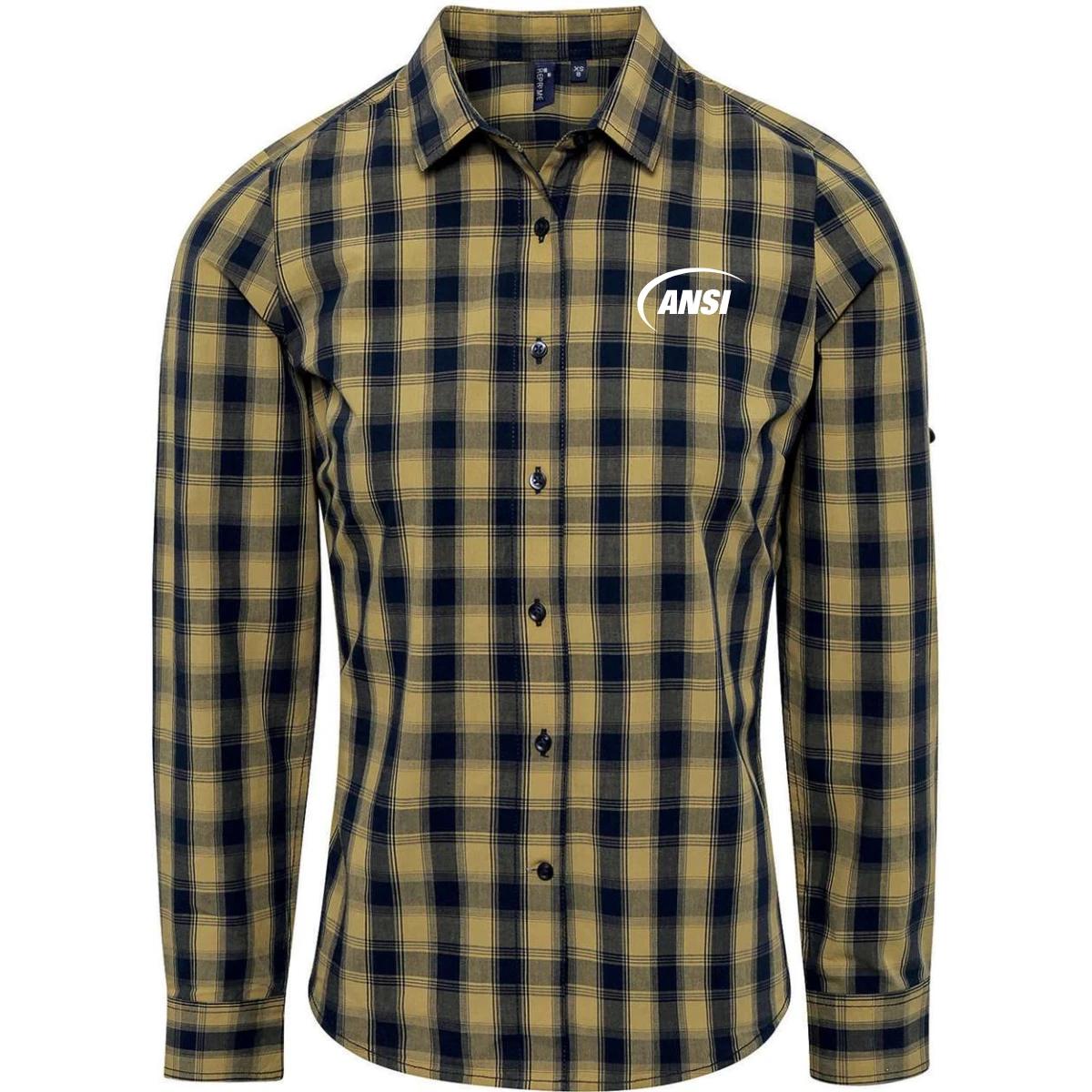 Women's Mulligan Check Long Sleeve Cotton Dress Shirt