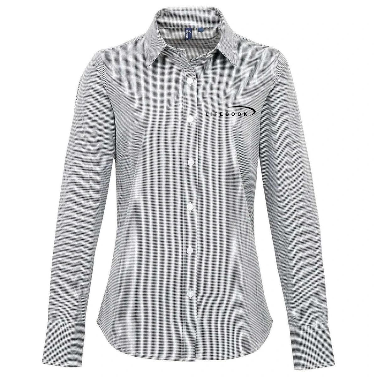 Women's Microcheck Gingham Cotton Shirt