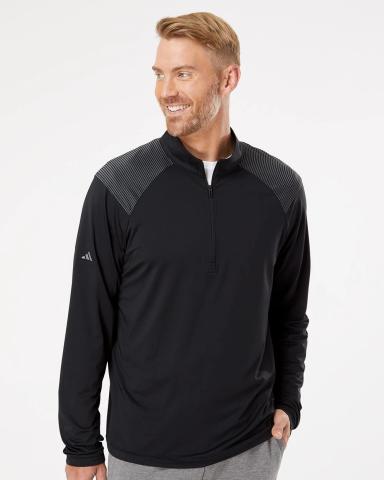 Adidas Men's Shoulder Stripe Quarter-Zip Pullover