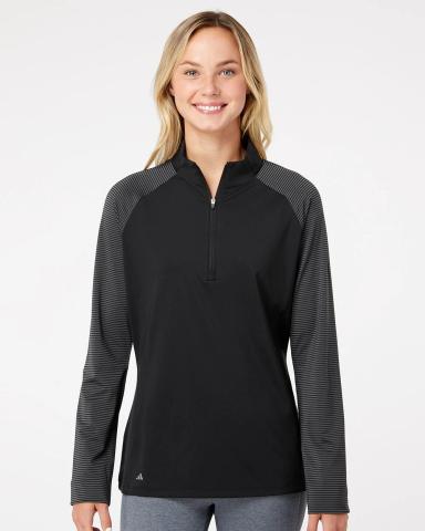 Adidas Women's Stripe Block Quarter-Zip Pullover