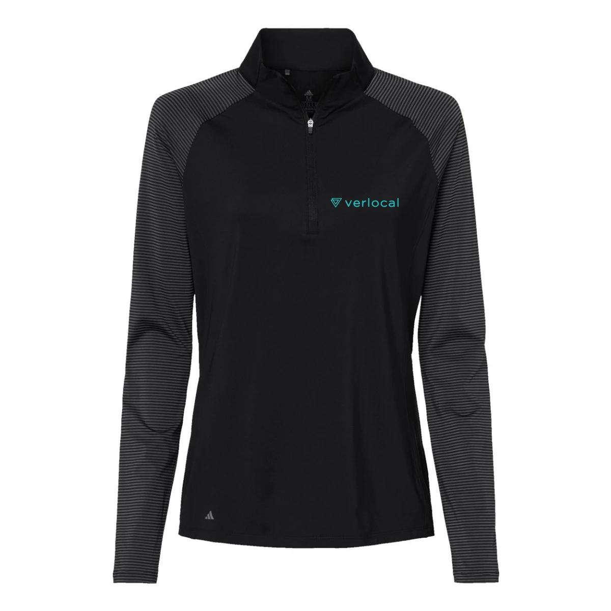 Adidas Women's Stripe Block Quarter-Zip Pullover