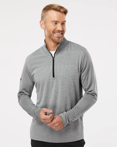 Adidas Men's Heather Block Print Quarter-Zip Pullover