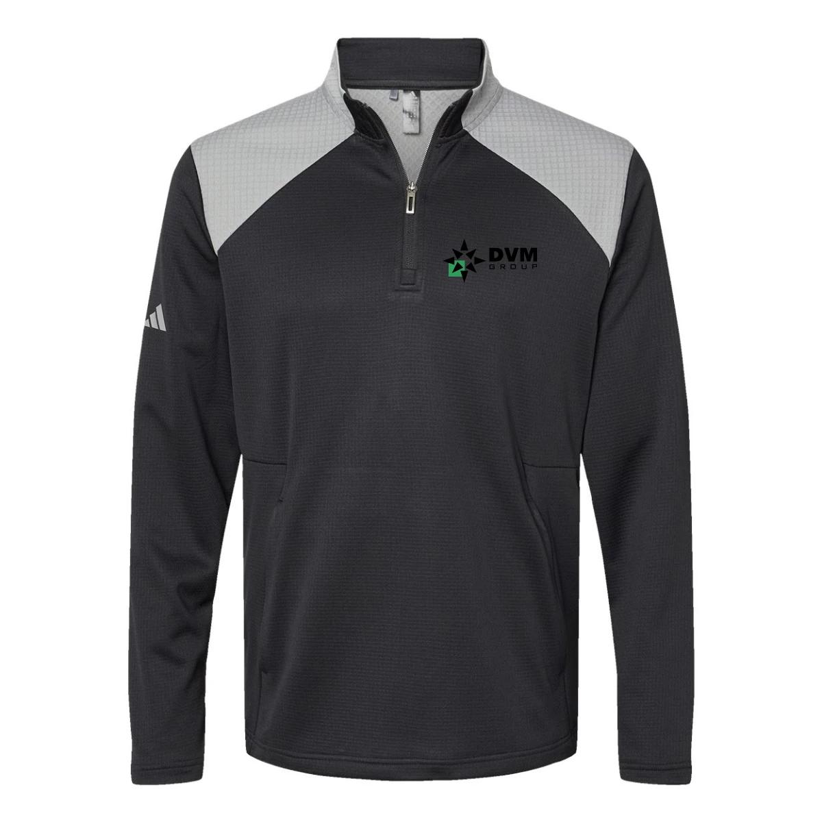 Adidas Men's Textured Mixed Media Quarter-Zip Pullover