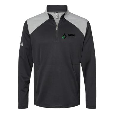 Adidas Men's Textured Mixed Media Quarter-Zip Pullover