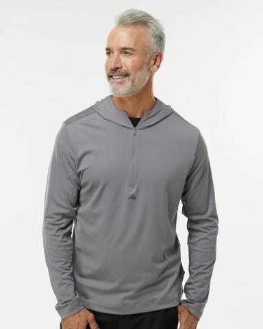 Adidas Men's Lightweight Performance Quarter-Zip Hooded Pullover