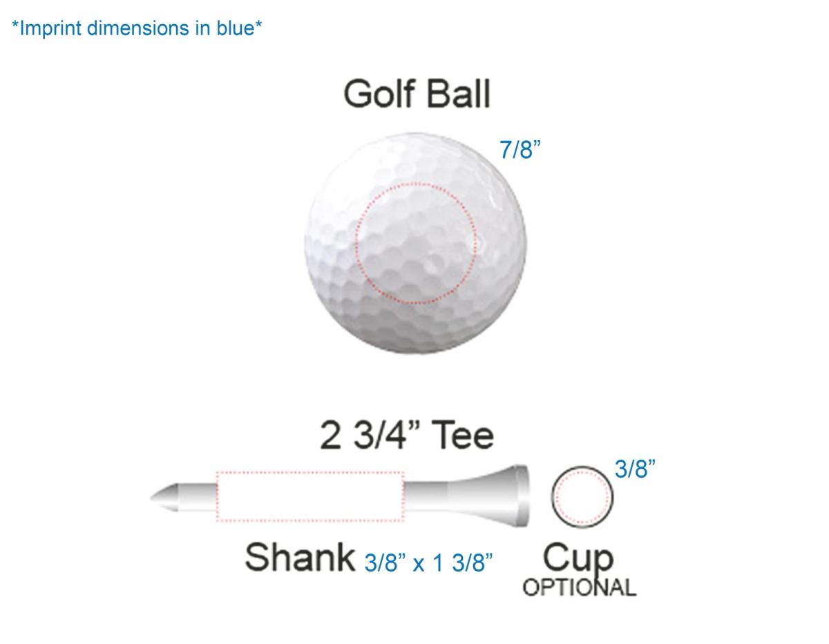 1 Ball Tube & 12 , 2 3/4" Golf Tees and 1 Plain White Golf Ball w/Your Logo in Tube Pack