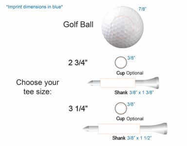 Mini Golf Bag Tournament Gift Pack w/3 Plain White Golf Balls & 2 3/4" Golf Tees
