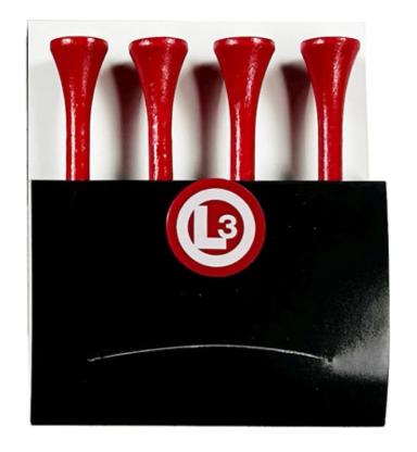 Golf Tee Matchbook w/Four 2 3/4" Tees & 1 Ball Marker w/Full Bleed