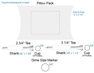 Golf Tee and Marker Pillow Pack