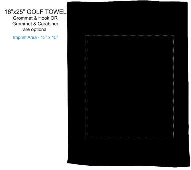 Golf Towel 16 x 25 colored
