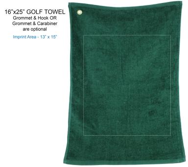 Golf Towel 16 x 25 colored
