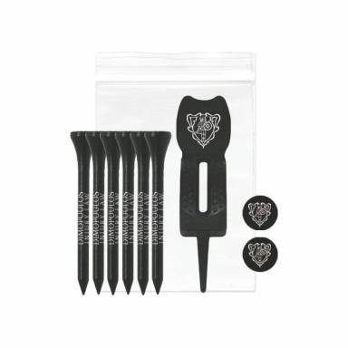 6 Tees, 2 Ball Markers and 1 Ergo Green Divot Tool