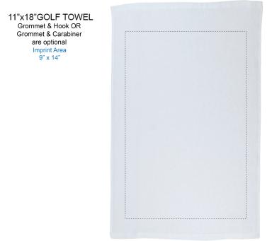Golf Towel - White (11"x18")