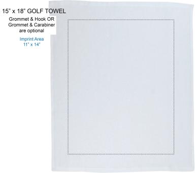 Golf Towel - White (15"x18")
