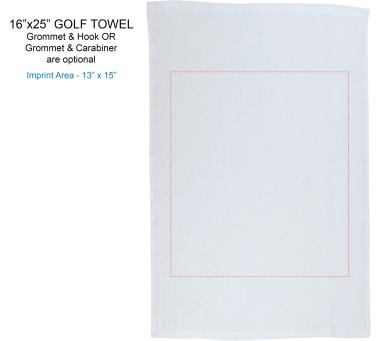 Golf Towel - White (16"x25")