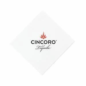 White Linen Like Four Color Beverage Napkins