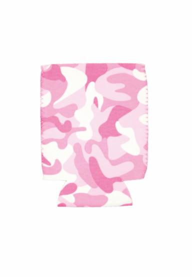Pink Camo Neoprene Flat Can Cooler