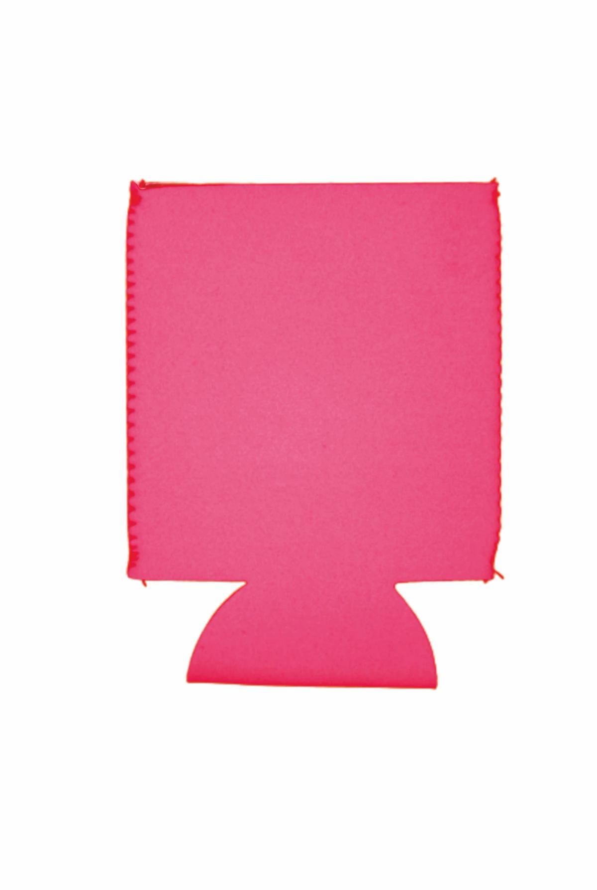 Neon Pink Neoprene Flat Can Cooler