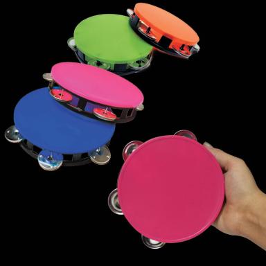 Plastic Pad Printed Neon Tambourine